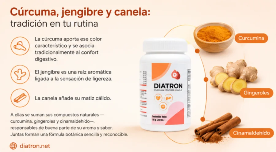 Diatron — cúrcuma, jengibre y canela de la fórmula