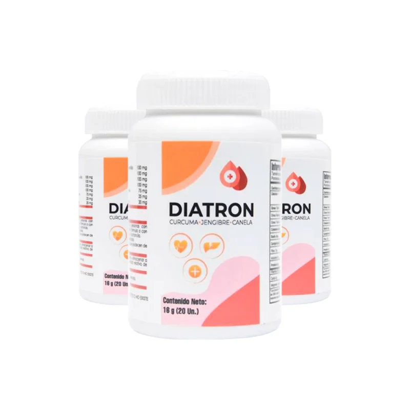 Diatron — envase de cápsulas de cúrcuma, jengibre y canela